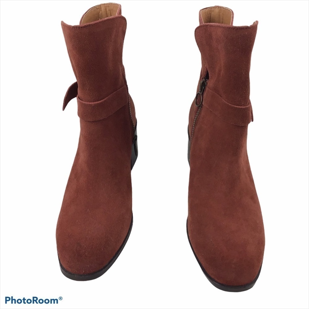 Latigo “Danni” Rust Reddish Brown Suede Zip Up Booties